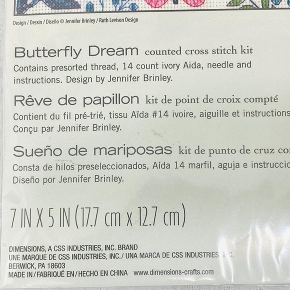 Butterfly Dream Counted Cross Stitch Kit - New - Picture 3 of 5